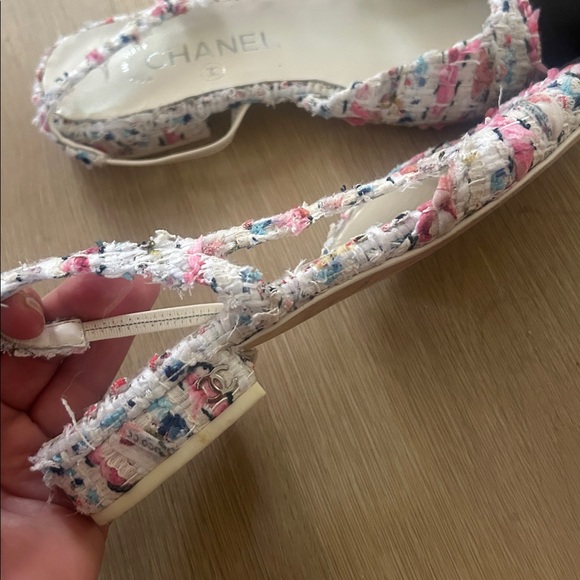 tweed sling back flats 37 - Picture 4 of 6